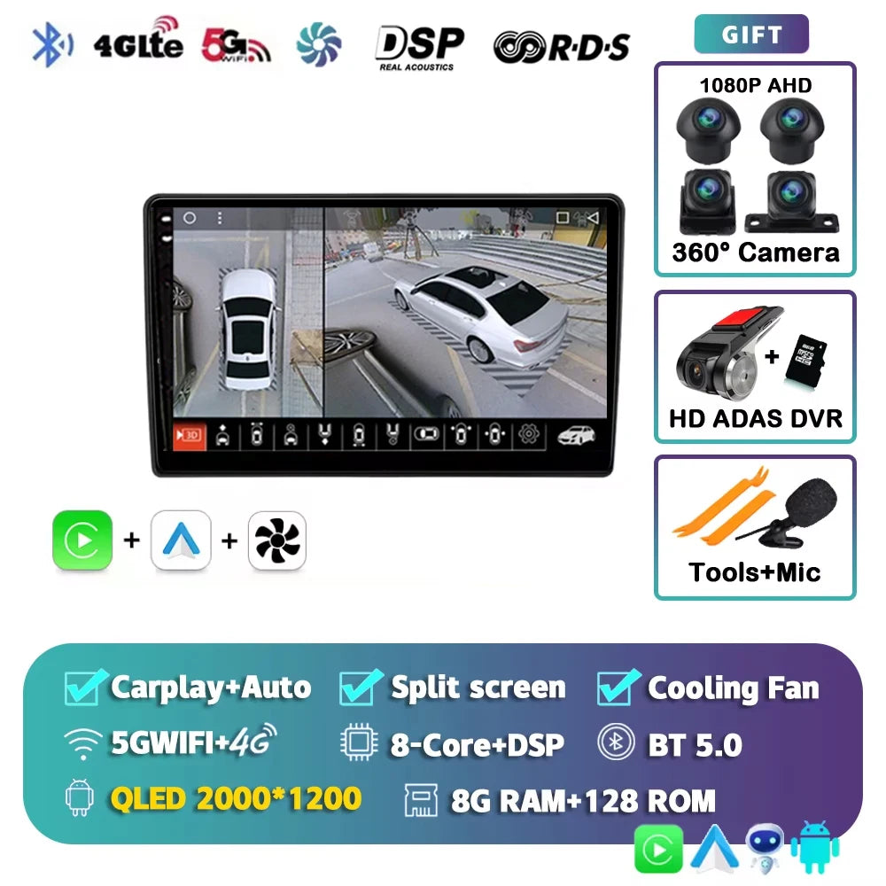 Android 15 Car Radio For Citroen Berlingo B9 Peugeot Partner Wireless Carplay Android Auto Stereo 4G Car Multimedia Player DSP 2