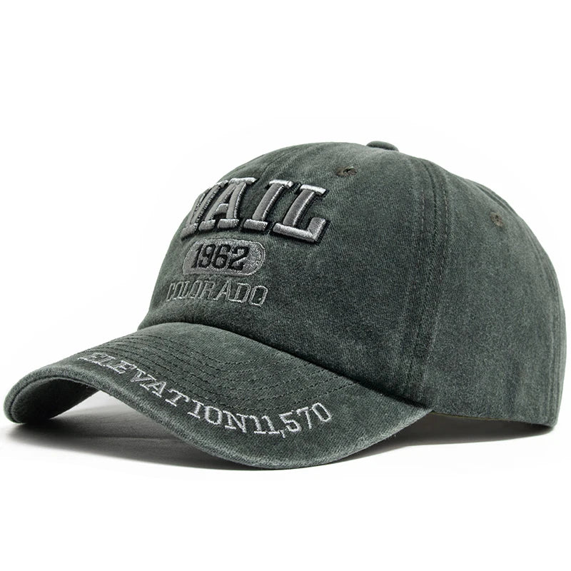 Men's Baseball Cap Fashion VAIL Letter Embroidered Cotton Soft Top Women Hats Summer Casual Travel Visor Caps Trucker Hat Unisex