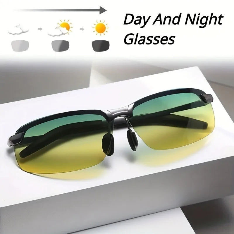 1pc Day & Night Vision Driving Glasses - Sporty Eyewear for Men & Women Perfect for Running, Hiking & Fishing