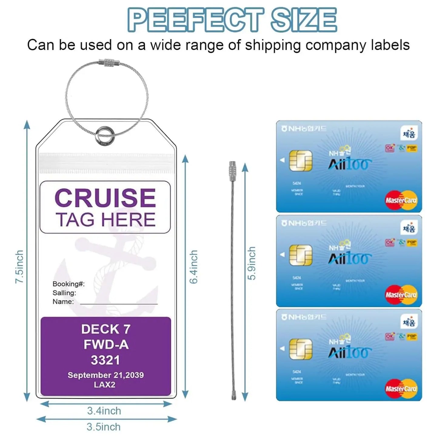 5/8-Pack Cruise Luggage Tag Holder can be Used for Carnival, NCL, MSC Cruises, Princess, and Royal Caribbean Ships