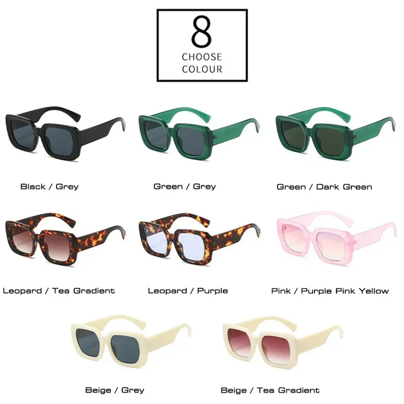 JNPCXI Square Ins Popular Fashion Women Sunglasses Retro Gradient Shades UV400 Men Trending Sun Glasses