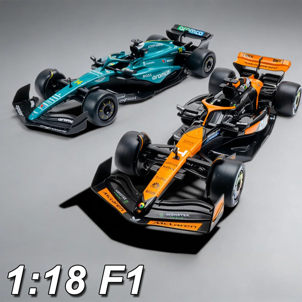 1:18 F1 Racing Car Diecast Alloy Model Toys Car Rubber Tire Front Wheel Steering Miniature Sports Car Boyfriend's Christmas Gift