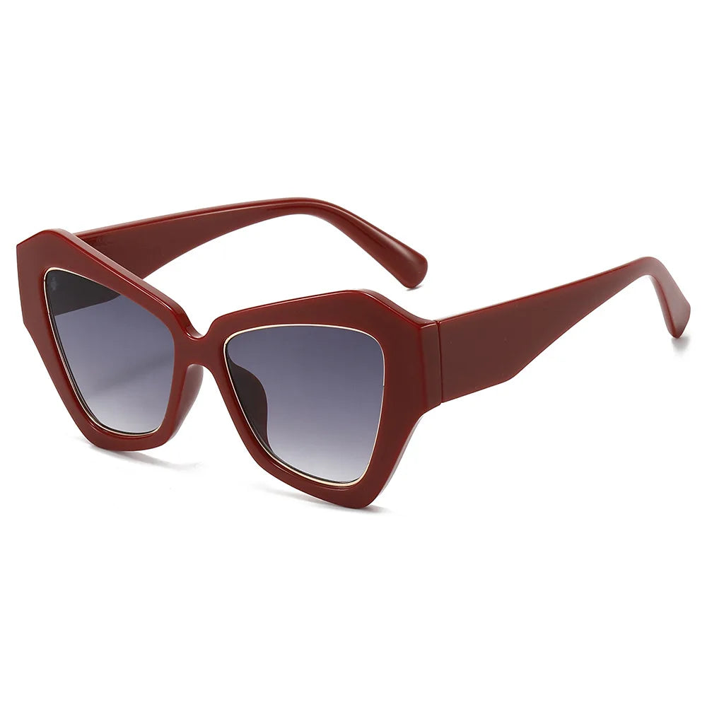 JNPCXI Ins Popular Fashion Cat Eye Women Sunglasses Polygon Shades UV400 Retro Candy Color Men Sun Glasses
