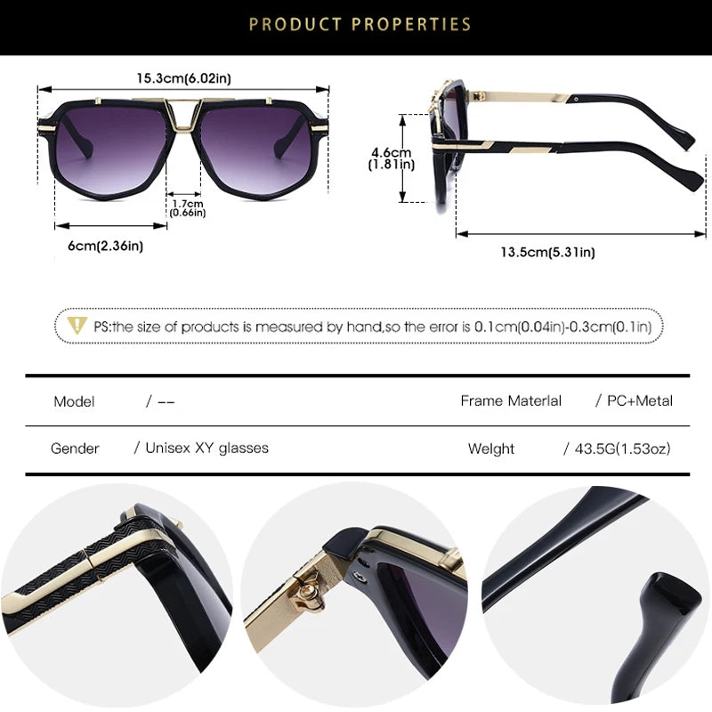 JNPCXI New Luxury Brand Men's Sunglasses 2026 Fashionable UV400 Protection Lens Unisex Women Design for Outdoor