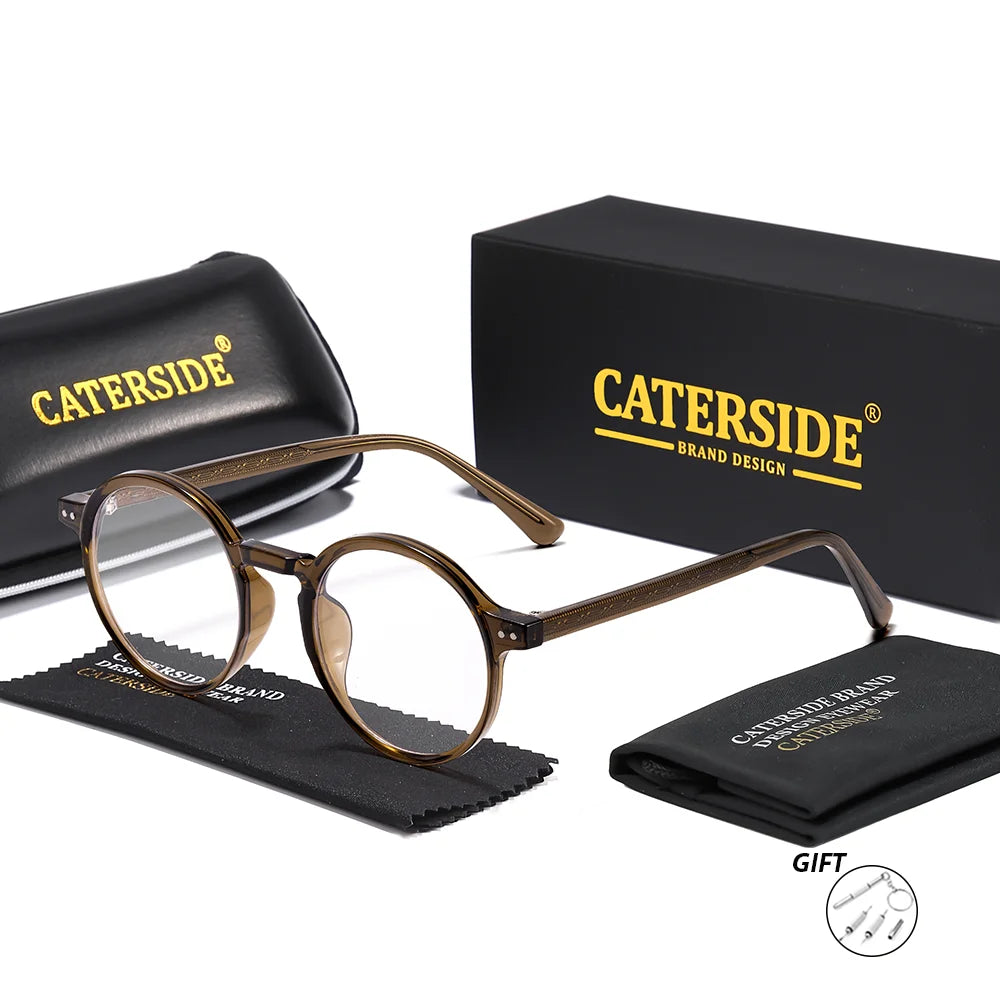 CATERSIDE New Men's Optical Glasses Customized 1.56 refractive index Round Lenses Prescription Glasses Women Reading Eyeglass