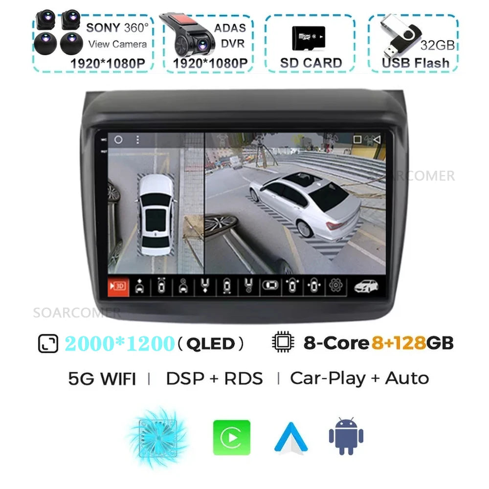 Android 15 For Mitsubishi Pajero Sport 2 2008 - 2017 L200 Triton 2006 - 2014 Android Car Radio Multimedia Video Player stereo BT