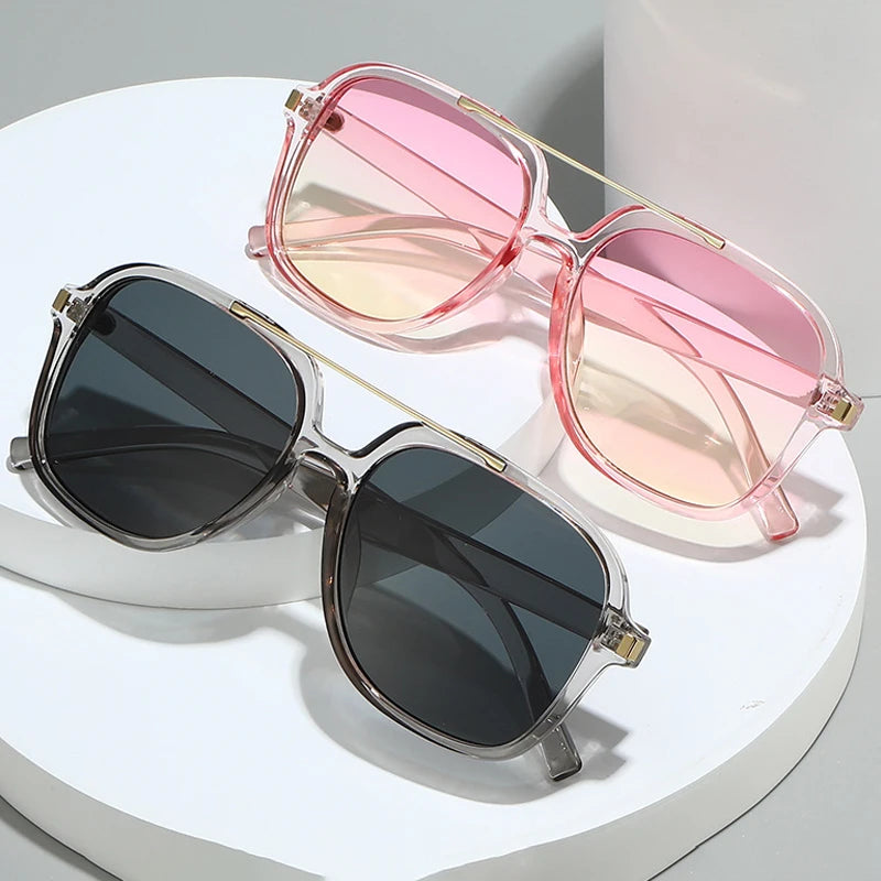 JNPCXI New Retro Oversized Pilot Square Leopard Blue Sunglasses for Women Men Punk Square Sun Glasses Ladies Outdoor Eyewear