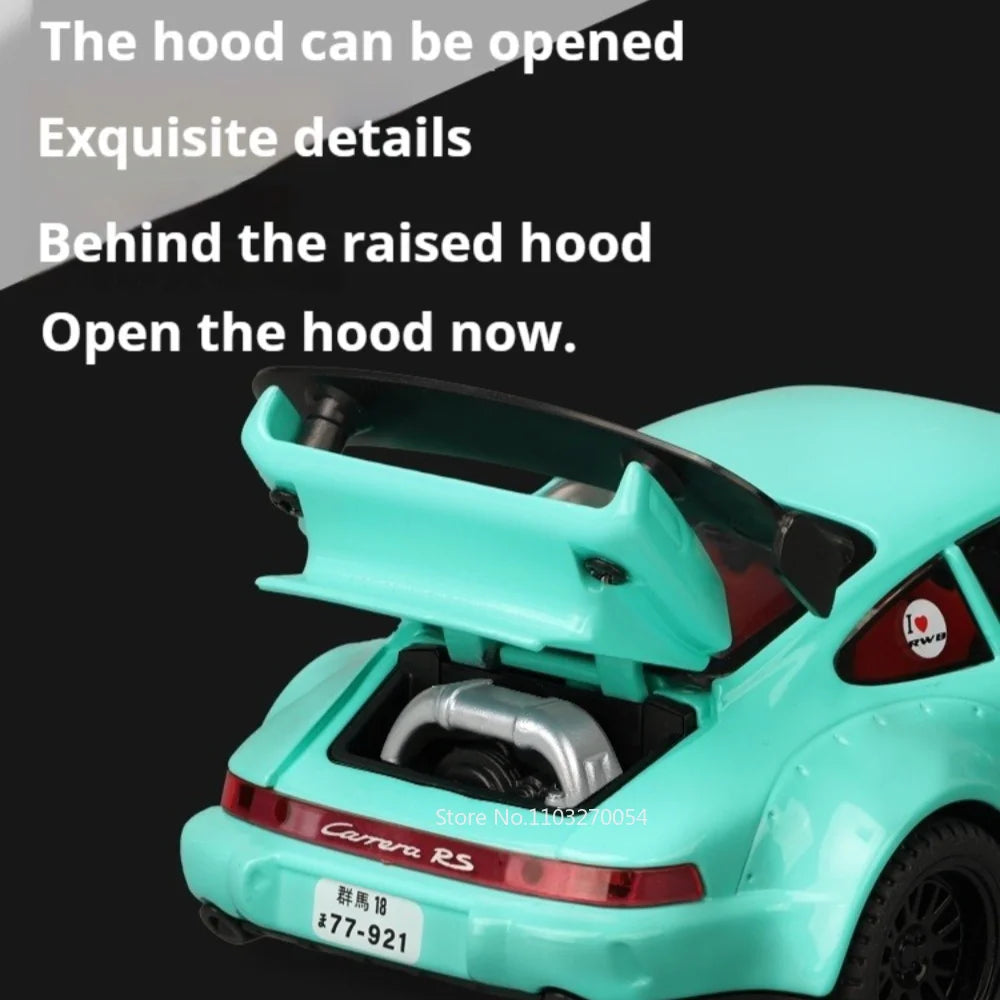 1:32 964 911 Miniature Sportscar Model Diecast Alloy Toys Pull Back Doors Opened Metal Body Vehices Study Decoration Friend Gift