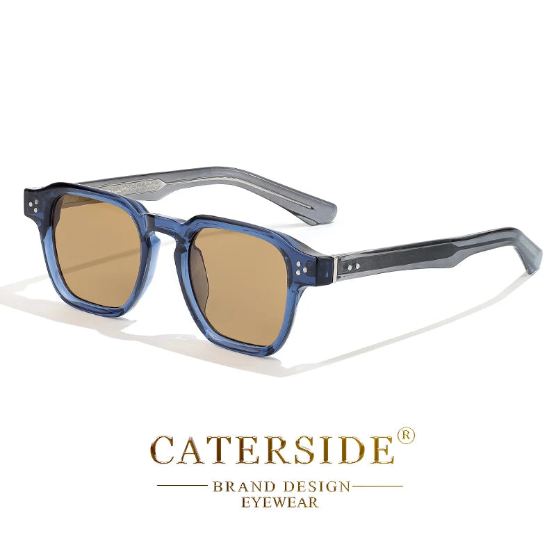 CATERSIDE Fashion Square Men Sunglasses Women Core Insert Temple Luxury Brand Sun Glasses Travel Beach Party Festiva Gifts
