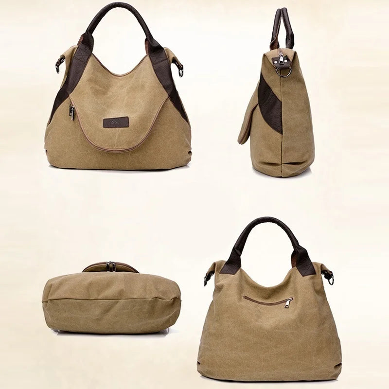 Women Shoulder Bag Large Handbag Canvas Travel Bags Crossbody Vacation Bag