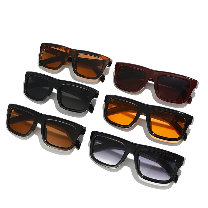 JNPCXI New Square Sunglasses Women Fashion Black Orange Gradient Shades UV400 Retro Men Sun Glasses