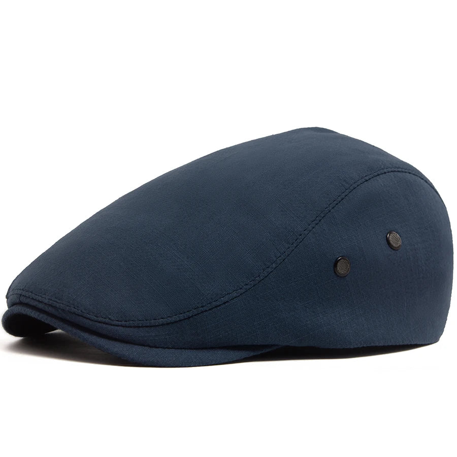 Men Linen Flat Cap Summer Breathable Newsboy Ivy Gatsby Beret Hat Wmoen Casual Vintage Driving Cabbie Hat With Ventilation Holes
