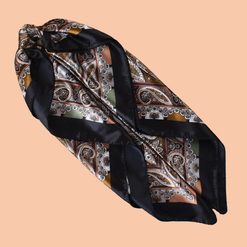 1PC Ladies Multicolor Paisley Print Woven Scarf Large Fashionable Headscarf Travel Party Silk Scarf