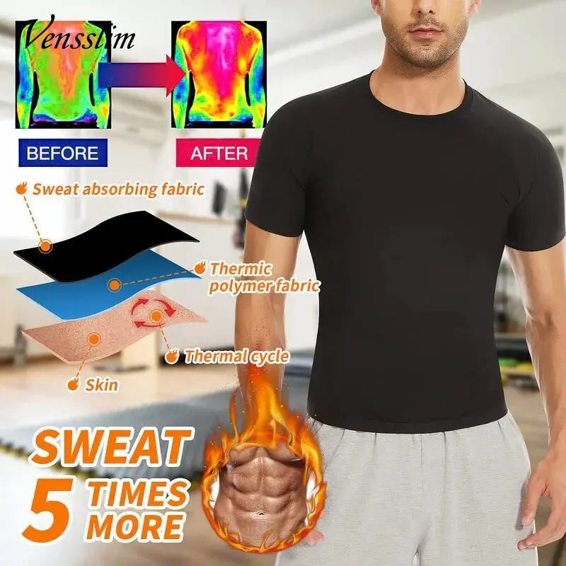 Gray Men’s Sauna Suit Heat Trapping Vest Slimming Body Shaper Waist Trainer Top