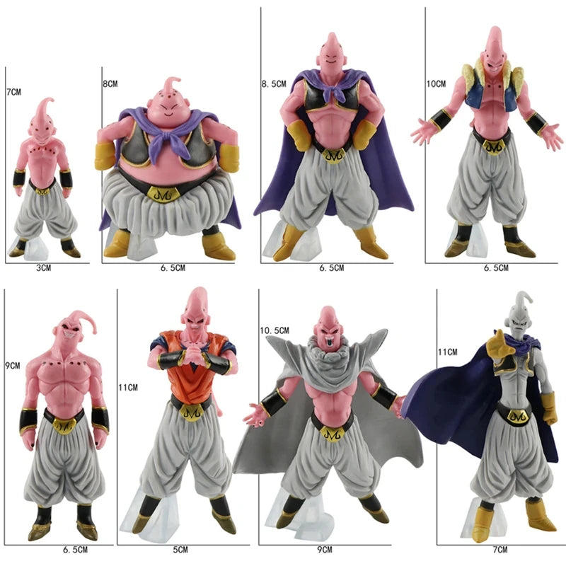 New 8pcs/Set Dragon Ball Z Anime Figure Majin Buu  Fat Buu PVC Action Figures Collection Model Toys For Children Adult Gifts