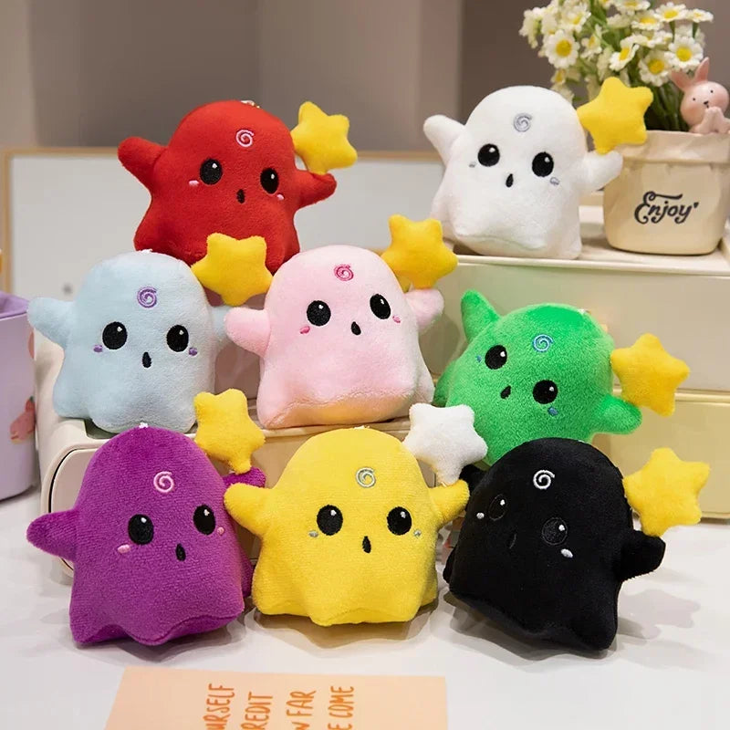Creative Halloween Ghost Plush Doll Pendant Soft Stuffed Toys Specter Keychain Grim Reaper Doll Halloween Room Decor Gifts