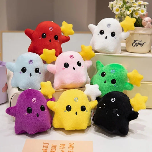 Creative Halloween Ghost Plush Doll Pendant Soft Stuffed Toys Specter Keychain Grim Reaper Doll Halloween Room Decor Gifts