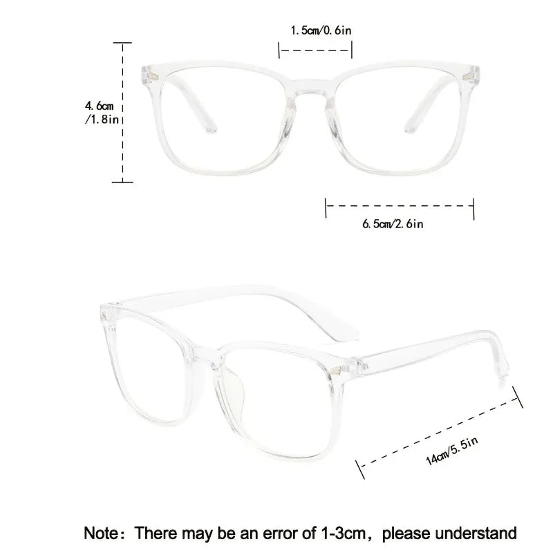 2 Pairs of Women's Square Decorated Black Transparent Blackout Glasses AccessoriesSuitable for Daily Wearing