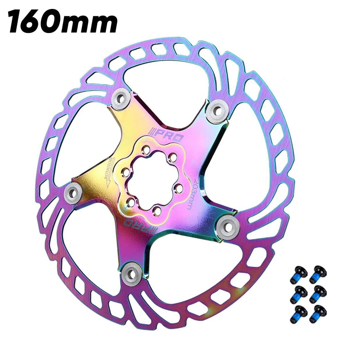 IIIPRO 140/160/180/203MM MTB Disc Brake Rotor 6 Bolts Bicycle Colorful Floating Brake Disc Rotors Mountain Road Bike Parts