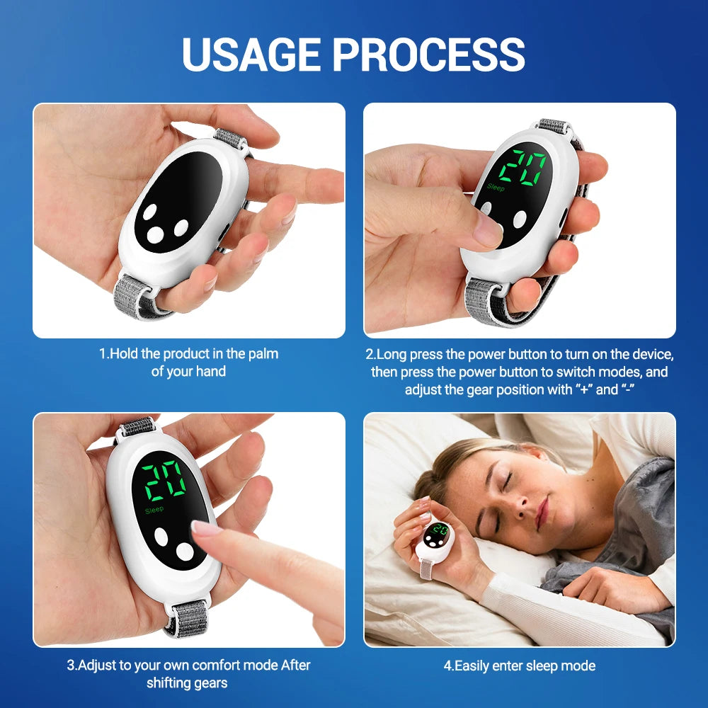 Handheld 20 Levels EMS Sleep Aid Relaxation Treatment Microcurrent Pulse Hypnosis Device Insomnia Stress Pressure Anxiety Relief