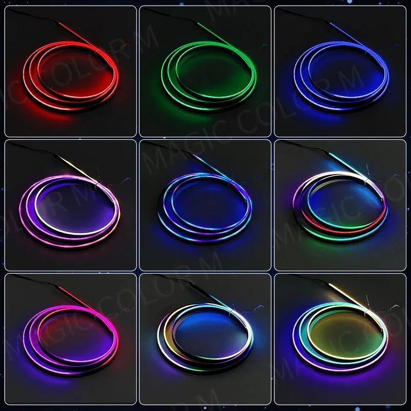 Vgetting 2 4 Meters 8-in-1 4in1 5in1 Car Ambient Lights Extension Wires Cables LED 140cm 120 110 90 75cm Acrylic Symphony Strips