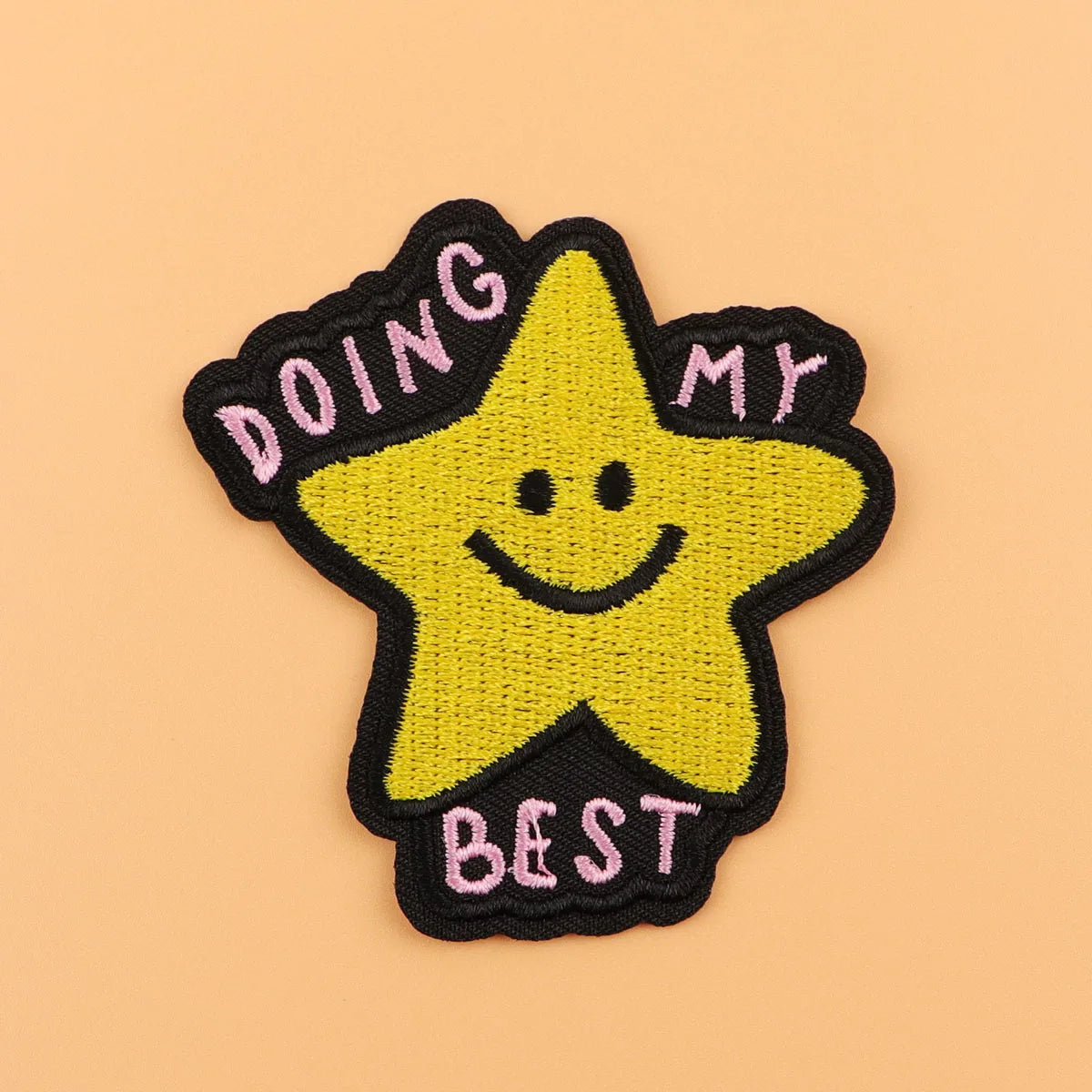 Star Quote Embroidery Patch DOING MY BEST Iron On Patches For Clothing Thermoadhesive Patches On Clothes DIY Sew Badges
