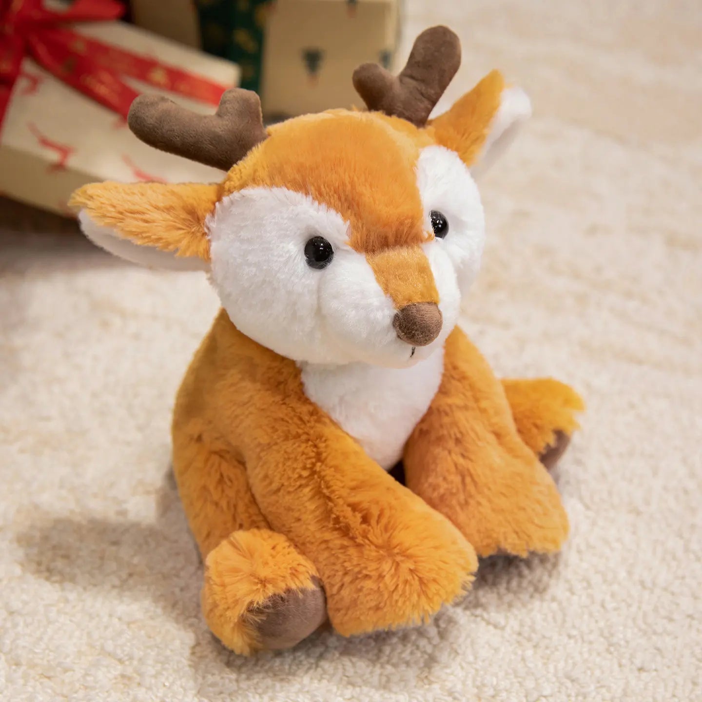 20cm Sitting Cute Forest Animal Tiger, Lion, Sheep, Cow, Fox, Plush Toy Doll, Christmas Birthday Gift