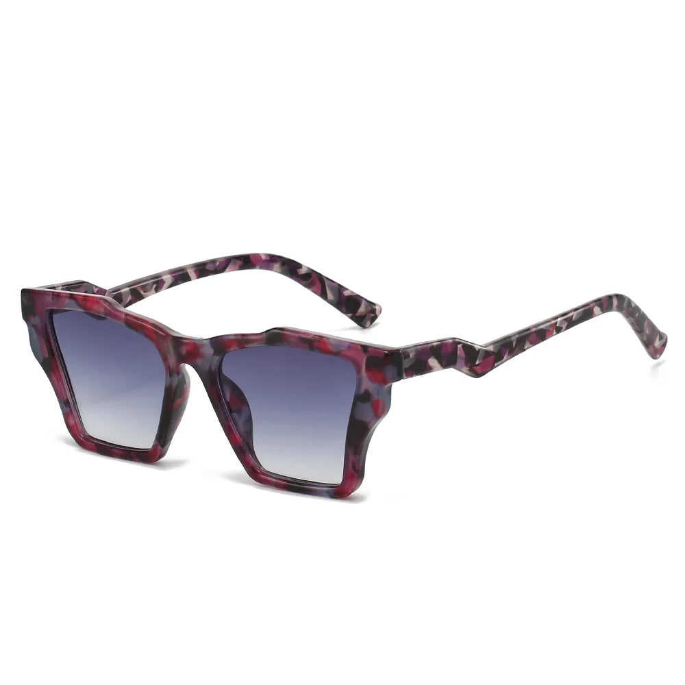 JNPCXI New Square Luxury Women Sunglasses UV400 Leopard Print Gradient Shades Men Sun Glasses