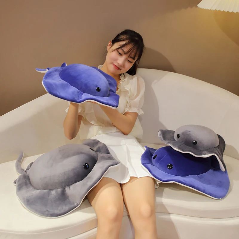 1pc 52/62cm Cartoon Ray Devil Fish Plush Toys Simulation Ocean Series Fish Plush Pillow Stuffed Soft Creative Home Decor Gift