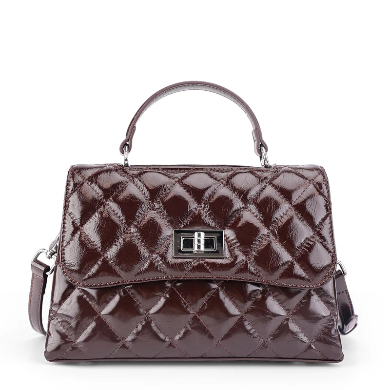 Women Oil Wax Cowhide Crossbody bags Genuine Cow Leather Phone Bag Portable Underarm Bag for Casual Commuter Women Fashion Gift