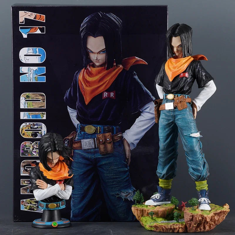 11.4" Dragon Ball Z Anime Black Pearl Android 17 PVC Model Statue Collection
