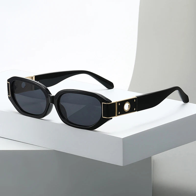 JNPCXI New Polygon Rectangle Women Sunglasses Fashion Gradient Green Shades UV400 Men Trending Outdoor Sun Glasses