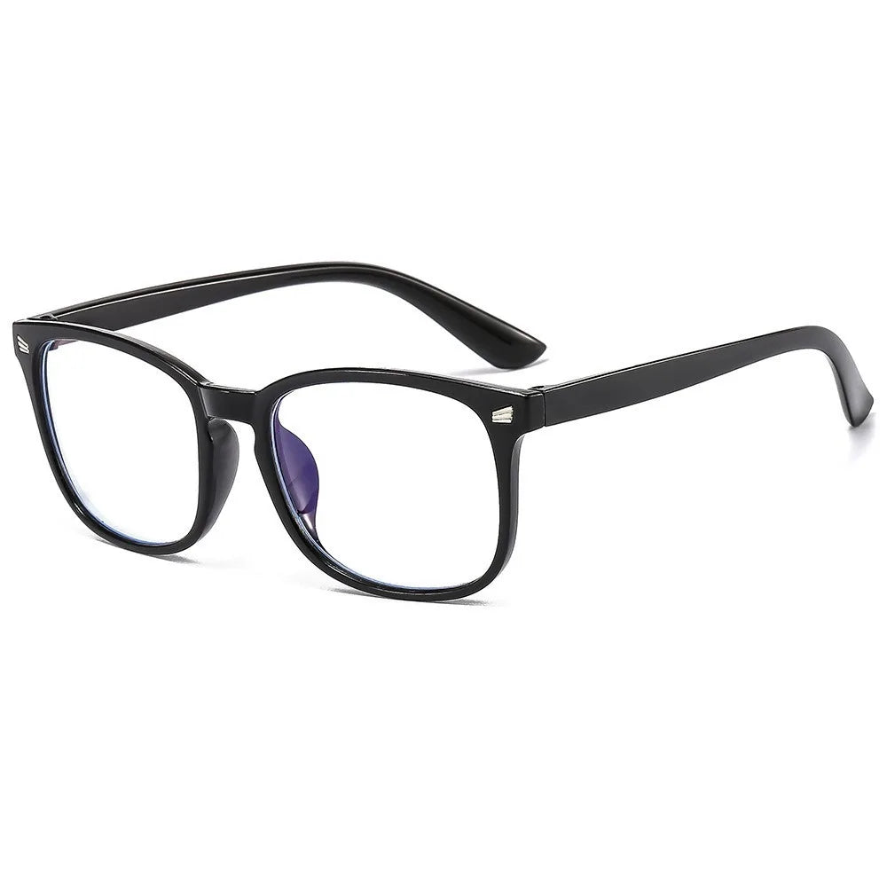 2pcs Women's Square Blue Light Blocking Glasses - Minimalist Black & Clear, Perfect for School/Office Use