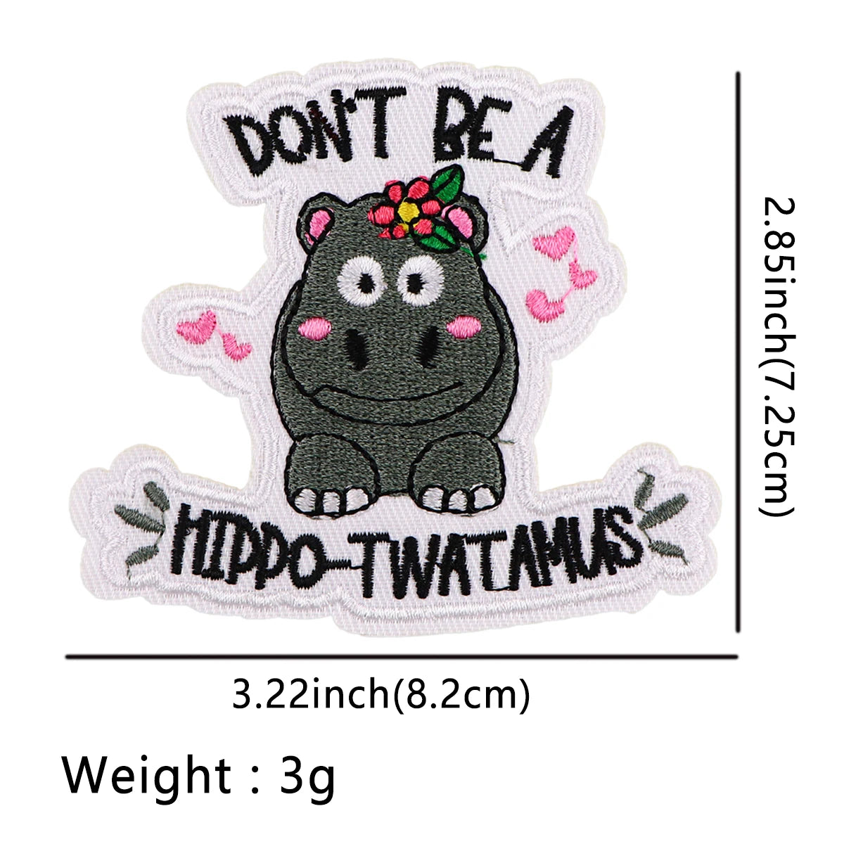 Cartoon Turtle Patches For Clothing Funny Hippo Patches Cute Animal Duck Patch Iron on Embroidery Patches on Clothes Stickers