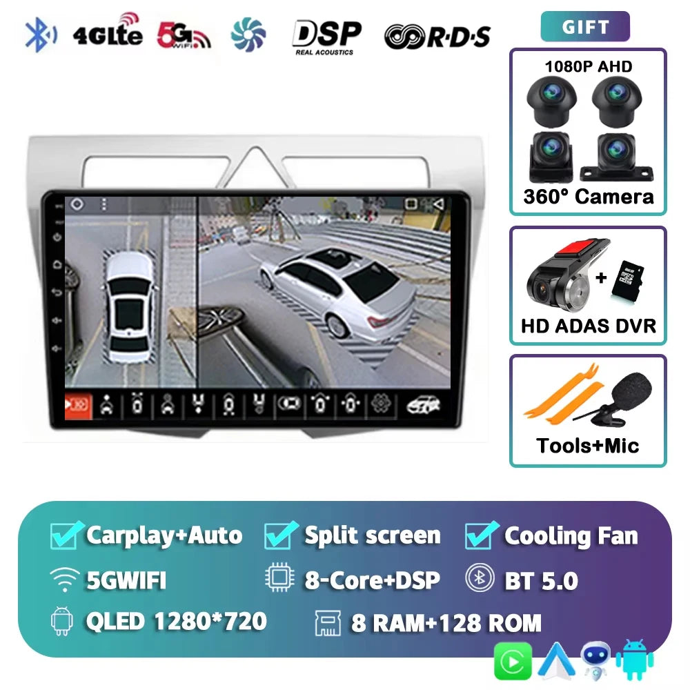 For Kia Morning Picanto 2007 - 2011 2K 12+256 QLED Android 15 CarPlay Car Radio Multimedia Video Player GPS stereo Head Unit