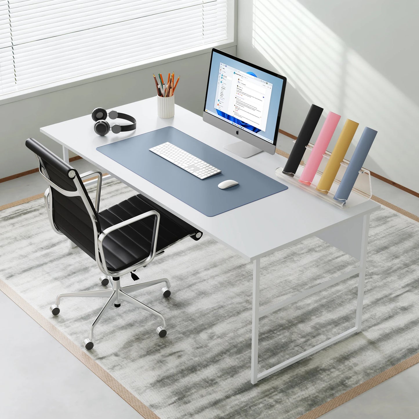 Large Mouse Pad, Waterproof Office Desk Pad with Stitched Edge, Non-Slip Computer Long Mousepad Desk Mat for Gamer, Office  Home