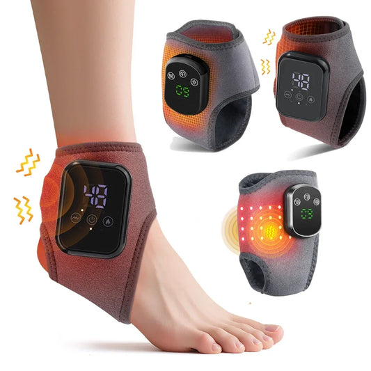 3/5 Level Heating Ankle Guard Vibration Massage Hot Compress Foot Brace Ankle Wrap Feet Protector Rechargeable Thermal Foot Band