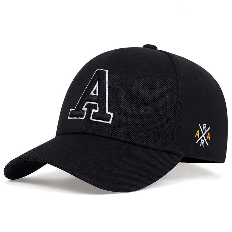 Unisex A Letter Side Embroidery Baseball Caps Season Outdoor Adjustable Hats