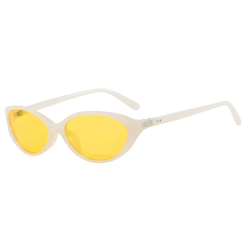 JNPCXI New Ins Popular Fashion Cat Eye Women Sunglasses Shades UV400 Retro Candy Color Men Sun Glasses