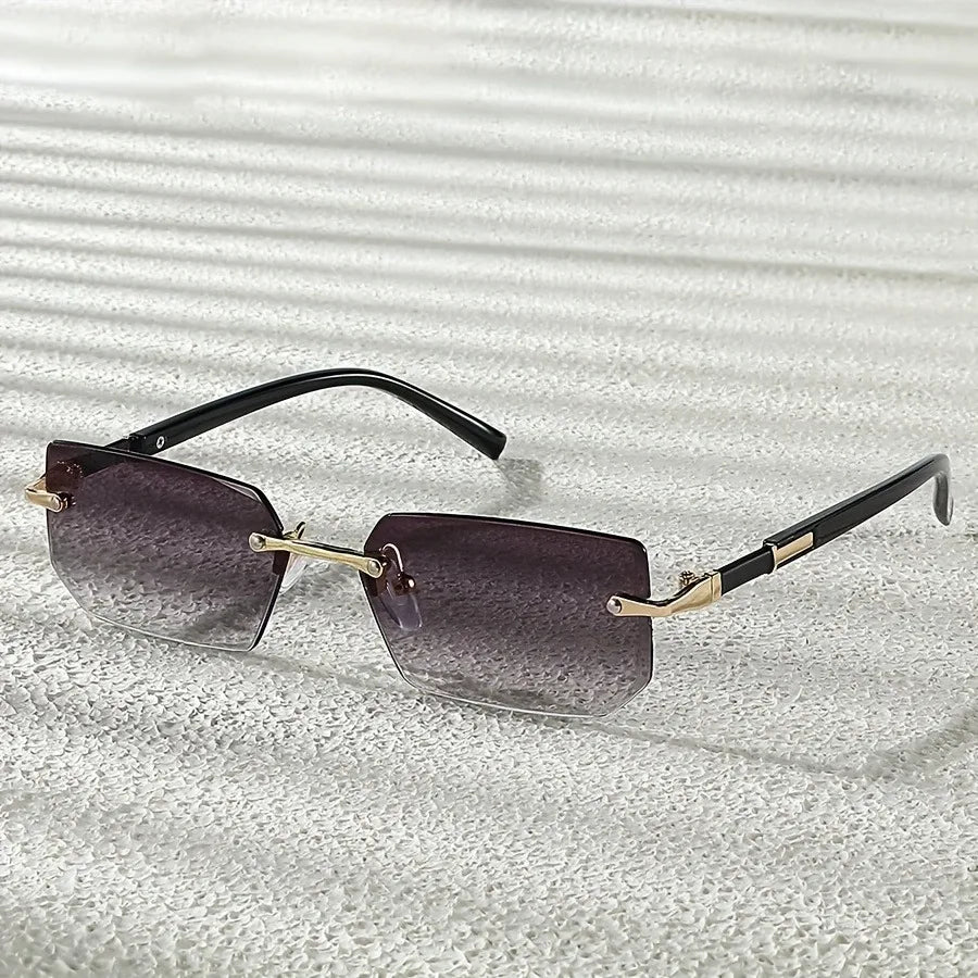 1 Pair of Fashionable Square Frameless Glasses for Both Men and Women Casual Daily Wear Simple Party Photography