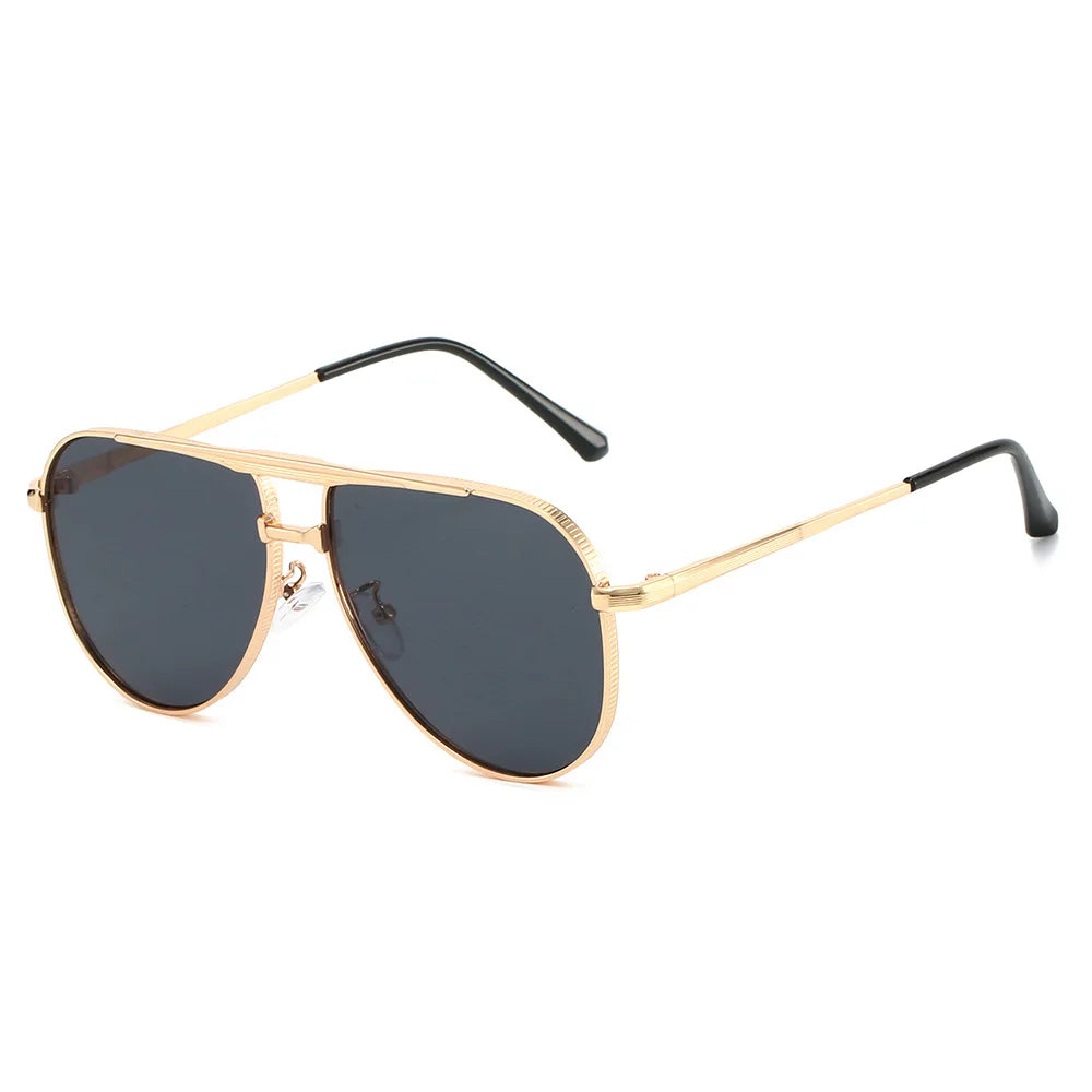 JNPCXI New Retro Metal Double Bridges Pilot Women Sunglasses Fashion Quality Gradient Men Shades UV400 Sun Glasses