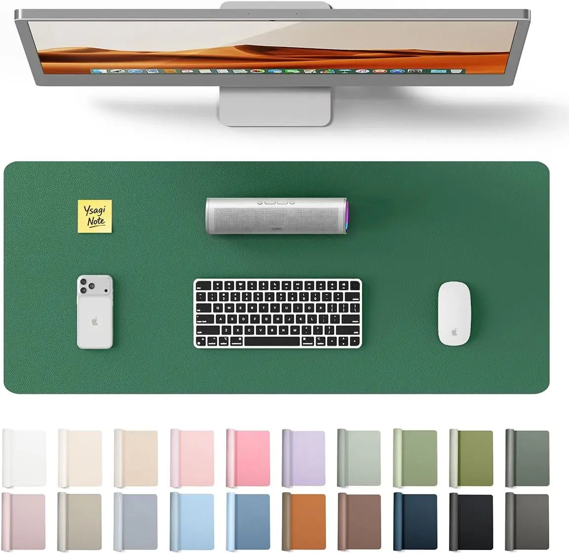 Leather Office Desk Pad Protector,Large Mouse Pad,Non-Slip,PU Leather,Laptop Desk Blotter,Waterproof Writing Pad for Office/Home