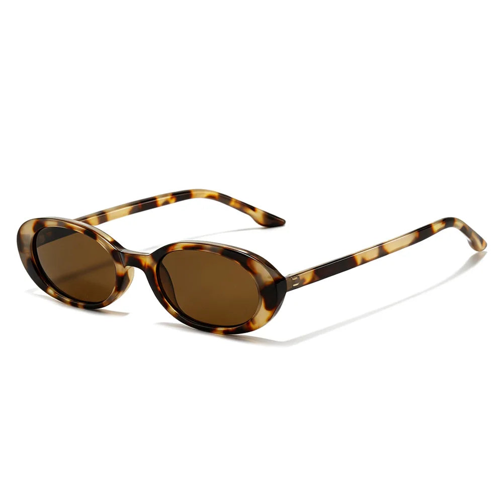 JNPCXI New Retro Small Oval Men Sunglasses Fashion Gradient Shades UV400 Women Outdoor Punk Sun Glasses