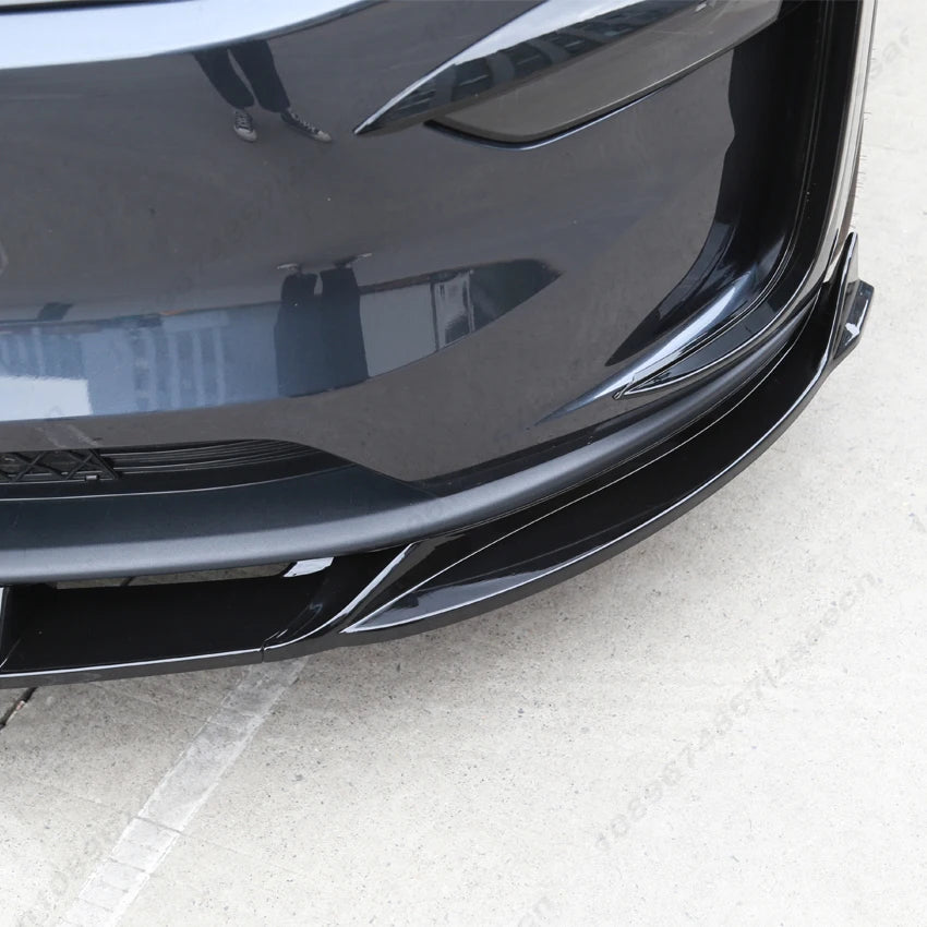 For Tesla ModelY Juniper 2025-2026+ Car Front Bumper Spoiler Lip Diffuser Lower Splitter Guard Body Kit Tuning Gloss Black