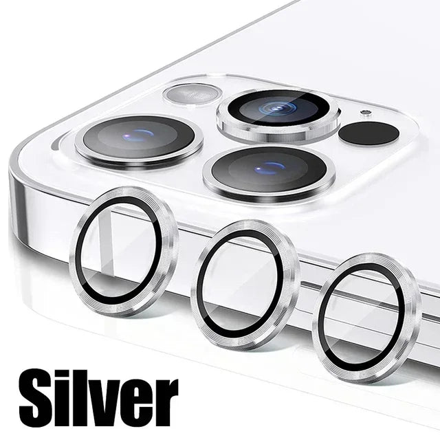 3Pcs Silver Camera Lens Protector iPhone 11-15 ProMax 14/13 Mini 15 Plus