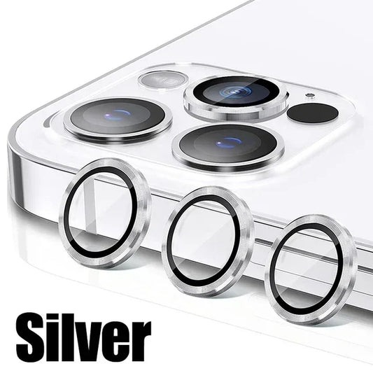 3Pcs Silver Camera Lens Protector iPhone 11-15 ProMax 14/13 Mini 15 Plus