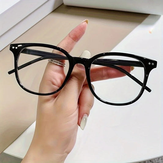 1/2pcs Minimalist Square Frame Glasses with Clear Lenses - Elegant Black Rim Design for Women and Men, Ideal for Computer Use