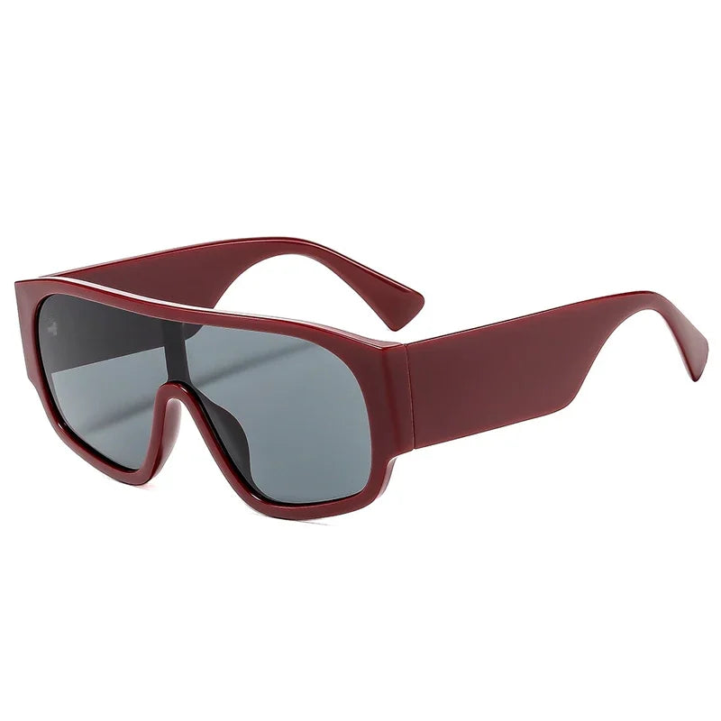 JNPCXI Retro Oversized Pilot Women Sunglasses Fashion One Piece Leopard Shades UV400 Men Punk Wide Legs Sun Glasses