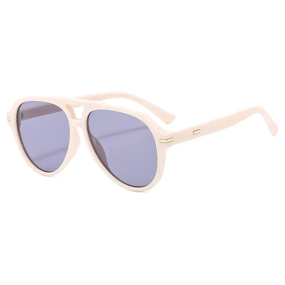 JNPCXI Square Pilot Shades Sunglasses Women Retro Red Vintage Double Bridge Sun Glasses Unisex Driving Eyewear