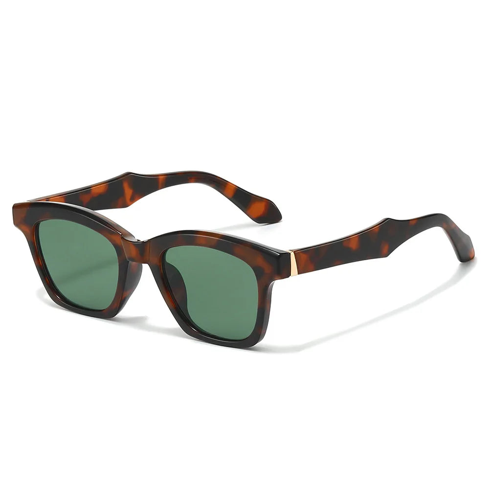 JNPCXI Fashion Square Women Luxury Sunglasses Retro Leopard Blue Designer Men Trending Sun Glasses Shades UV400